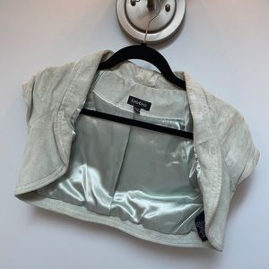 Bebe  green suede crop jacket size small